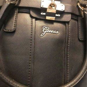 Guess black satchel handbag